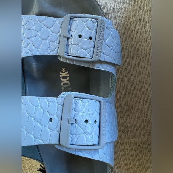 Birkenstock Arizona Rivet Logo In Dusty Blue Leather - Picture 6 of 7